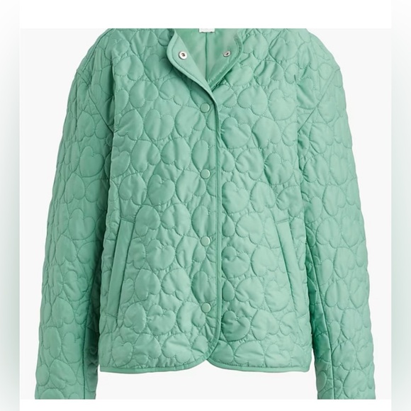 J. Crew Factory Lightweight Quilted Heart Jacket Soft Green M - Picture 2 of 14
